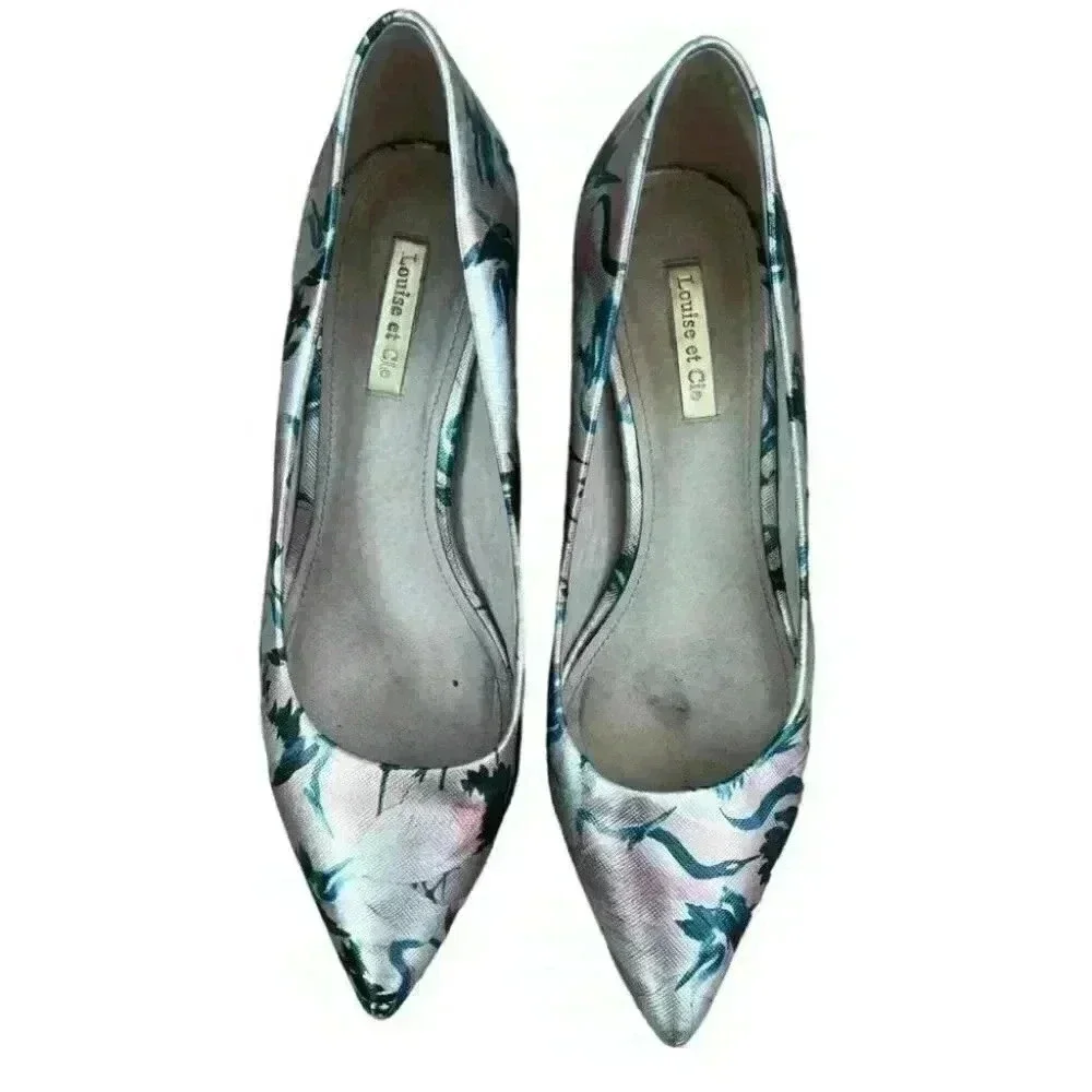 louise et cie womens pumps jordyna floral point toe 2.5” heel size 8.5